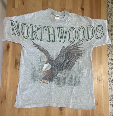 Vintage Single Stitch 1995 Sunburst Sportswear NORTHWOODS Eagle Shirt.
