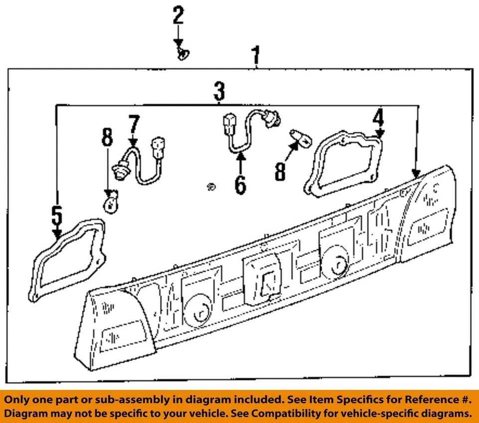 1995 1996 Toyota Camry OEM Rear Center Taillight Lamp Panel See Pictures - Image 3 of 4