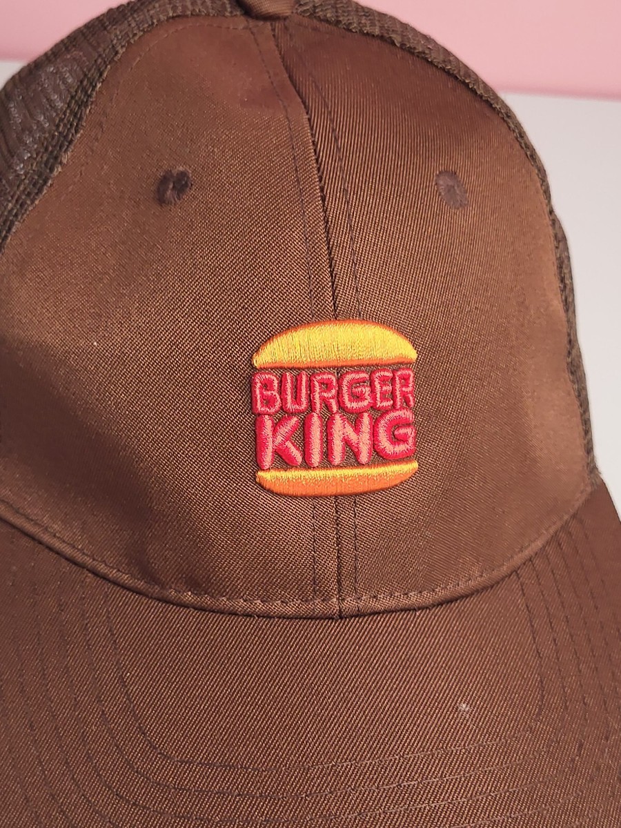 Burger king hat ball cap mesh snapback trucker brown orange