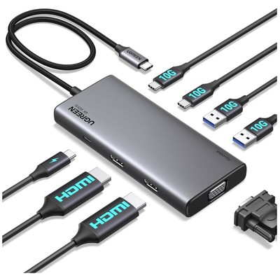 Revodok Pro USB C Hub 2HDMI VGA 4K@60Hz max. Triple Display Docking Station 1...