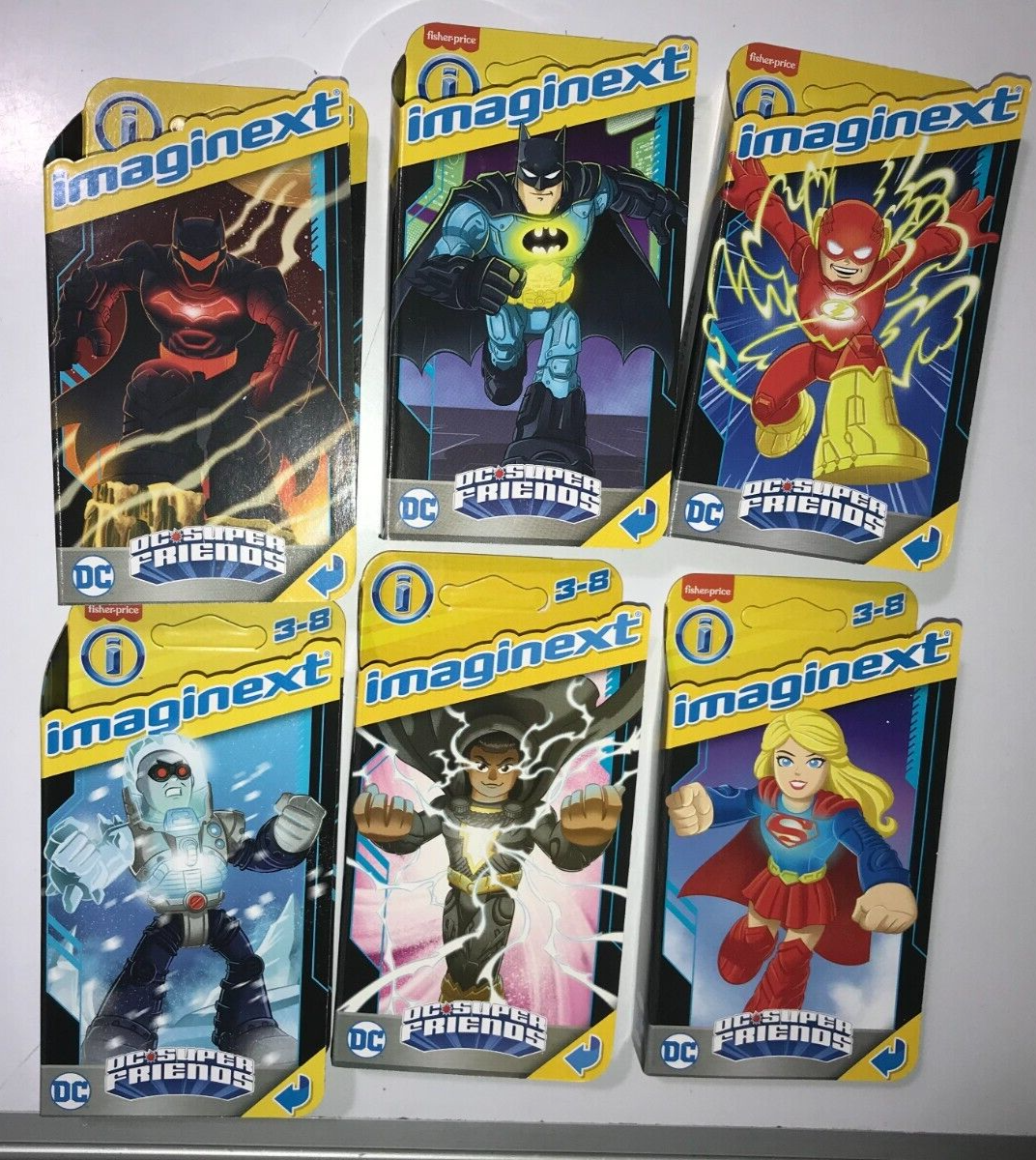 Imaginext DC Super Friends Black Adam, Freeze, Flash, Supergirl