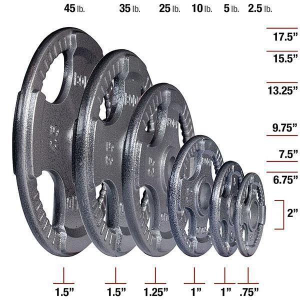 300 lb. Gray Grip Olympic Weight Set with 7ft. Olympic Bar