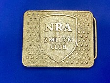 Vintage Nra National Rifle Association 2 Million Club Firearms Guns Belt Buckle