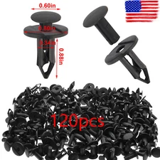 120pc Clips for Hole Plastic Rivets Retainer Fender Bumper Push Pin Fastener 8mm