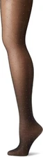 Hanes Women's Diamond Dot Control Top Pantyhose Black EF