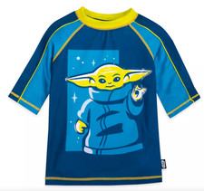Disney Store Star Wars Mandalorian Grogu The Child Rash Guard 5-6 New