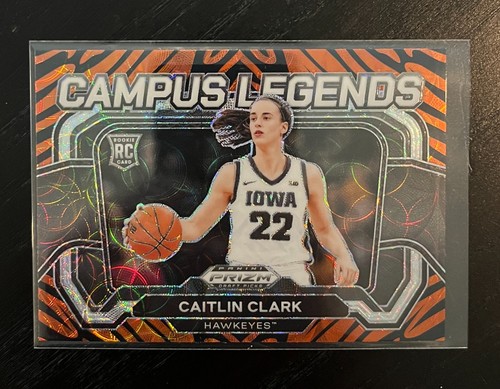 CAITLIN CLARK 2024 Panini Prizm Draft Rookie Campus Legends TIGER STRIPE #5 SSP
