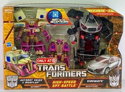 Transformers HFTD High-Speed Spy Battle Skids Mudflap And Sideways MISB 2010