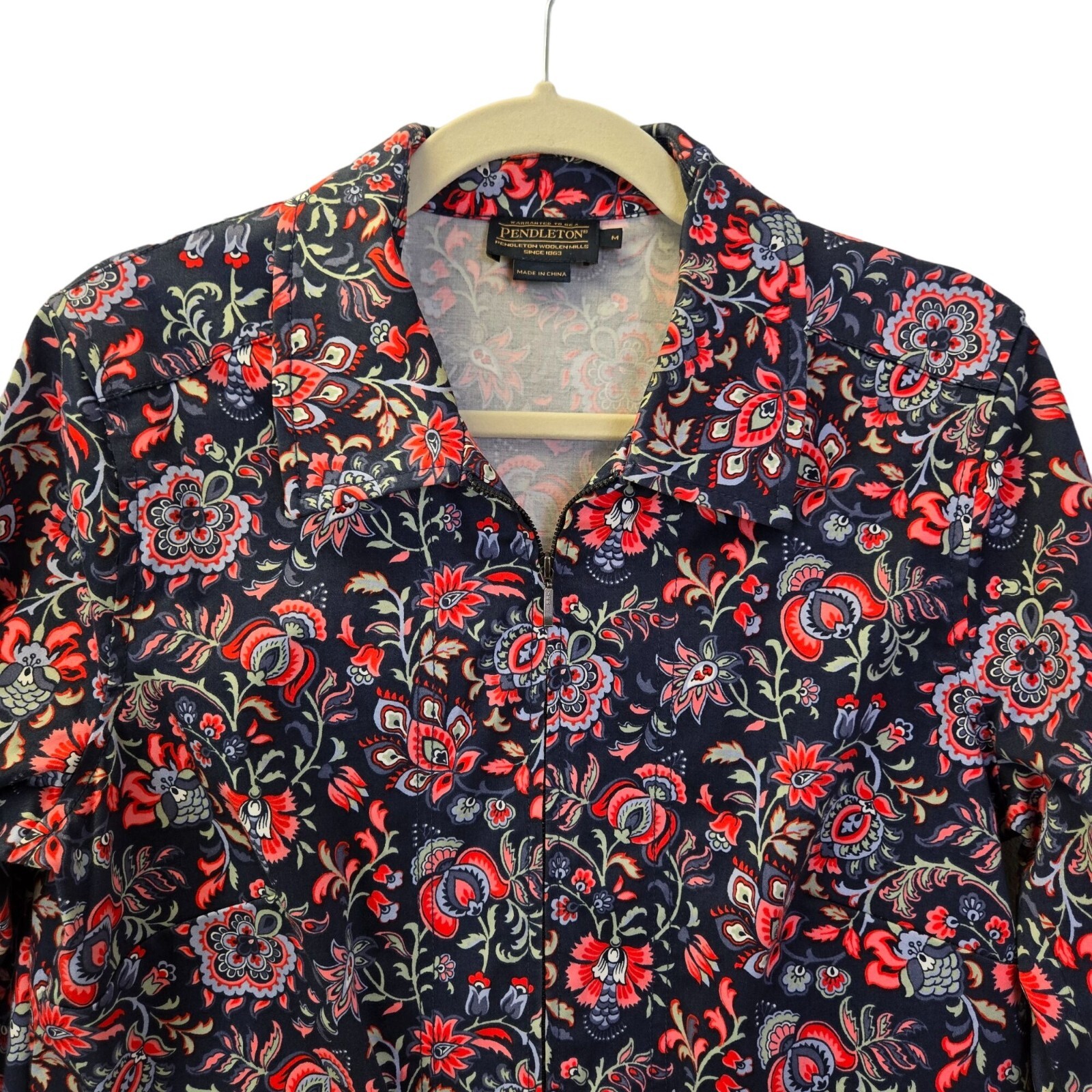 Pendleton Floral Full Zip Jacket Size Medium - image 4
