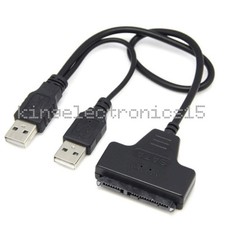 Hard Disk Drive SATA 7 15Pin 22 to USB 2.0 Adapter Cable For 2.5 HDD Laptop K9