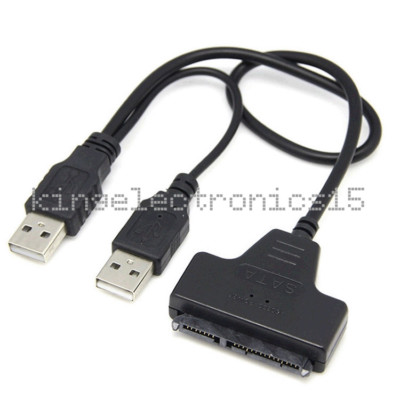 Hard Disk Drive SATA 7+15Pin 22 to USB 2.0 Adapter Cable For 2.5 HDD Laptop K9