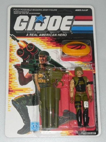 *RECARDED* 1989 Vintage G.I. GI Joe 3.75 ARAH Backblast v1 Figure *100% Complete