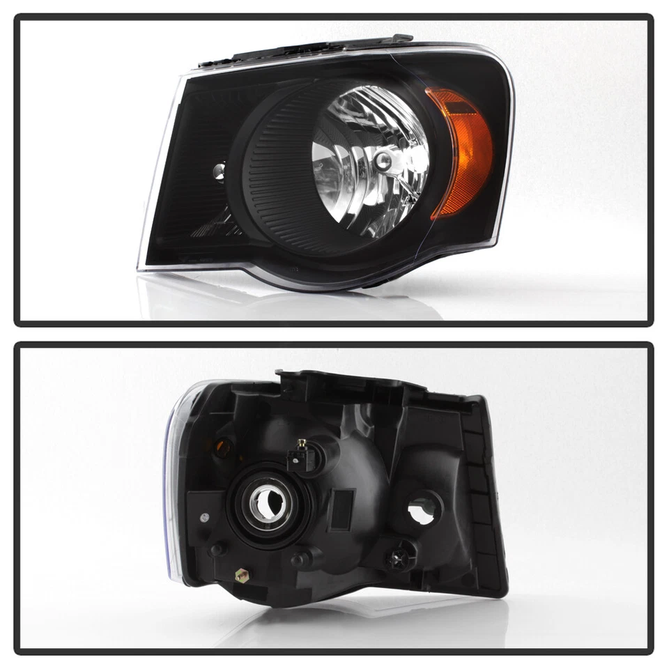 Black 2007 2008 2009 Chrysler Aspen Headlights Headlamps Aftermarket Left+Right - Imagem 3 de 4