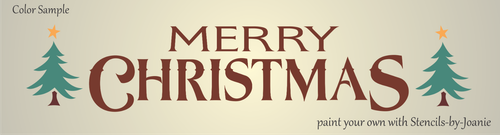 Joanie 24" STENCIL Merry Christmas Pine Tree Winter Holiday Prim Art DIY Signs - Picture 3 of 7