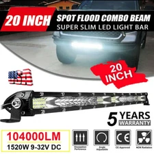 20inch Slim LED Light Bar Single Row Spot Flood Combo Work Truck SUV ATV 4WD 22"