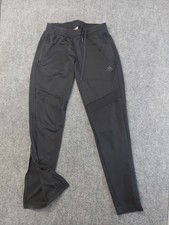 Adidas Track Pants Womens Small 6-8 Black Zip Ankle Climacool Athletic Pockets