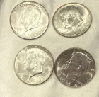 1964-D Kennedy Half Dollar 90% Silver High Luster Slight Rainbow Toning Denver