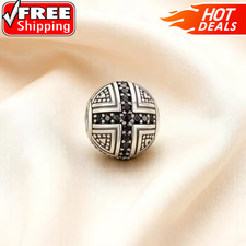 Cross 925 Sterling Silver Knife Bead EDC Paracord Lanyard DIY Charm Rope Pendant