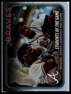 2024 Topps #70 Students of the Game: Braves Stars Learning Mid-Game Rainbow Foil