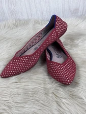 Rothy’s The Point Flats 8.5 Red Apple Honeycomb Knit Slip On Eco Chic Classic