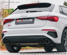 Remus Raceanlage ab OPF+Klappenstrg. Audi S3 Sportback je 2x102mm schräg