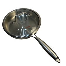 Delarlo Stainless 9" Frypan W/Glass Lid 3Ply Aluminum Quality Made