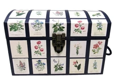 Punch Studio Decorative Chest Trunk Box Botany Floral Diagram 26328 Small