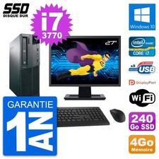 PC Lenovo M82 SFF Ecran 27" Intel Core i7-3770 RAM 4Go SSD 240Go Windows 10 Wifi