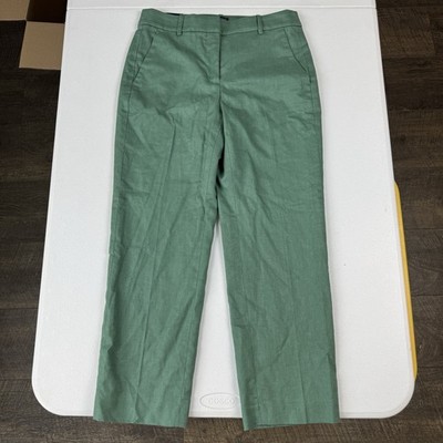 J Crew Kallie Pants Womens 6P (28x25.5) Linen Blend Green See Condition