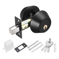 Double Keyed Deadbolt Lock 2" Keyed on Both Sides with Hex Wrench Black