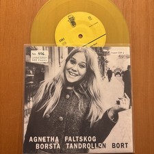 Agnetha Fältskog ABBA: Borsta Tandrollen Bort Vinyl 7’’ Cupol Édition Limitée