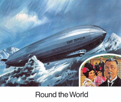 Graf Zeppelin German Airship Alps Artist Wilfred Hardy Mag Excerpt Illustration