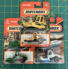 LOT OF 3 - 2022 2023 & 2025 MATCHBOX ROAD ROLLER ROAD CONSTRUCTION VEHICLE