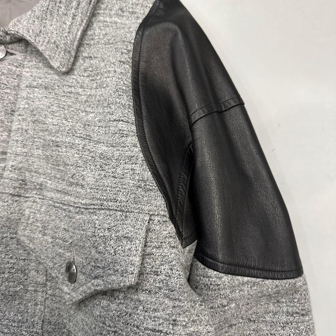 Facetasm Stadium Jacket Gray Leather - image 3