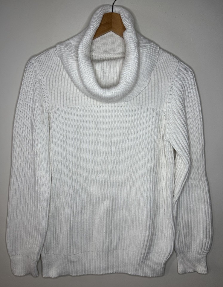 Musto Roll Neck Knit Jumper Size 12 White