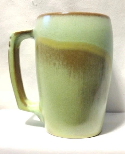 Vintage FRANKOMA 5M Pottery Mug Art Green Brown 5.5 inch Cup B2
