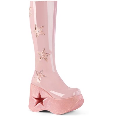 Pleaser Demonia 5'' Star Cutout Wedge Knee High Boots Adult Women Dynamite/218