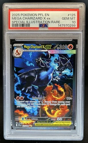 2025 Pokemon PFL Mega Charizard X ex Special Illustration Rare #125/094 PSA 10