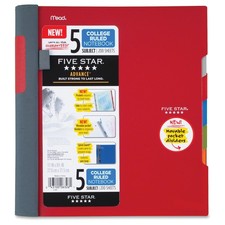 Mead MEA06326 Five Star Notebook 200 Pages College Ruled Assorted