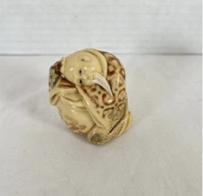 Vintage Japanese Netsuke –Elder Performer Figure, Signed M.H.P.