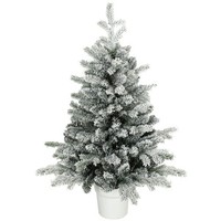 Mini 90 Cm Weihnachtsbaum Mit 296 Zweigspitzen Schnee-Effekt Topf Mini-Tischbaum