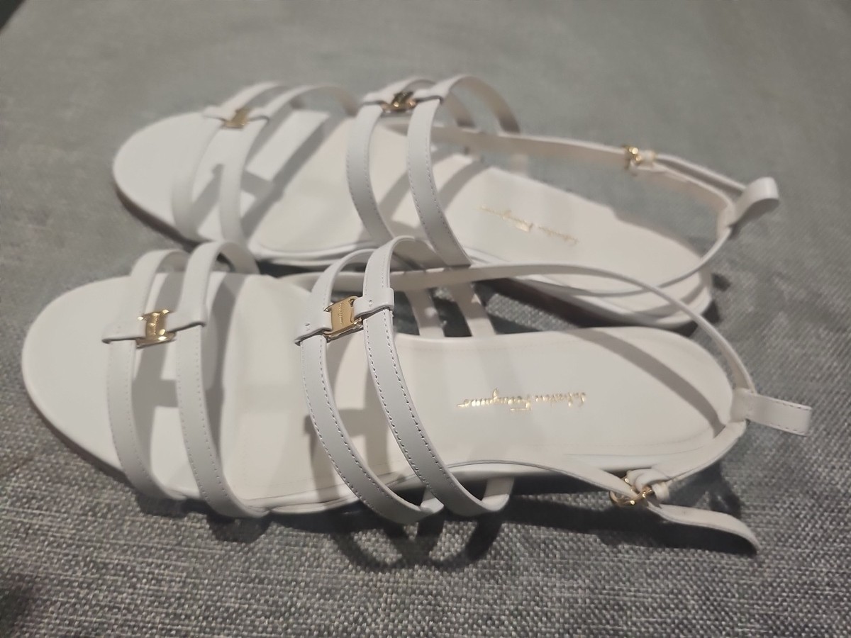 Salvatore Ferragamo TYPA T Leather Sandals 10.5 C | eBay