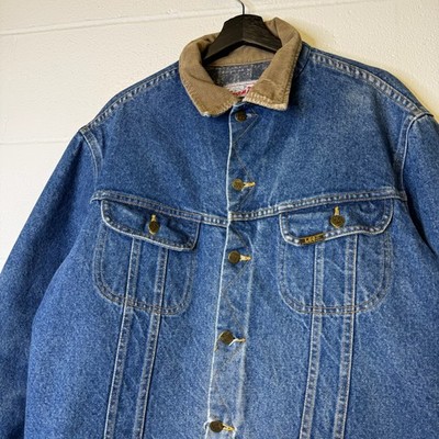 Vintage Lee Storm Rider Jean Denim Blanket Lined Jacket Size 44