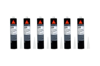 6x Sikaflex 221 300ml Stahlgrau Dichtstoff Dichtmasse Kleber Kartusche
