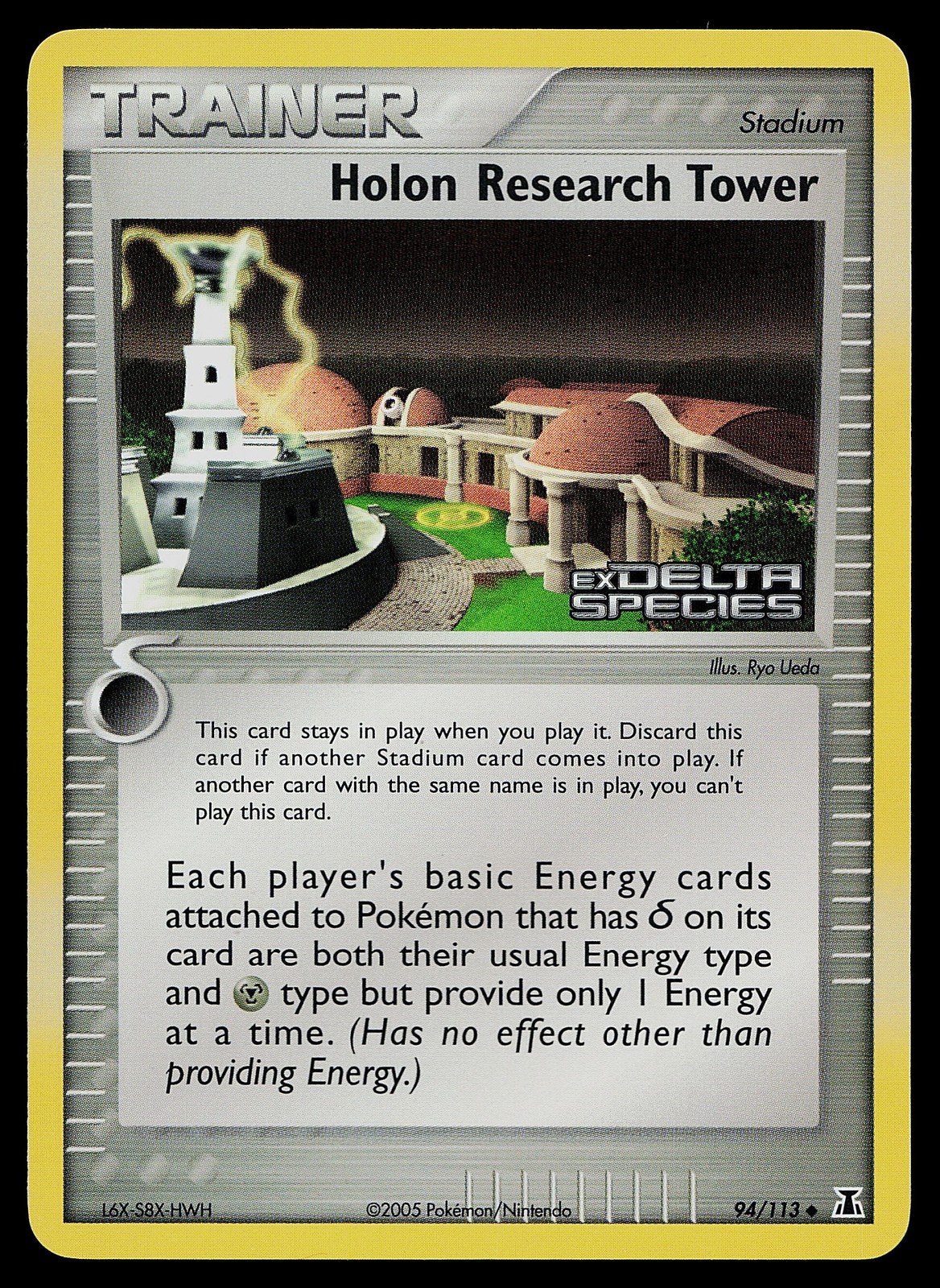 Pokemon Card - Holon Research Tower Delta Species 94/113 Reverse Holo Stamped