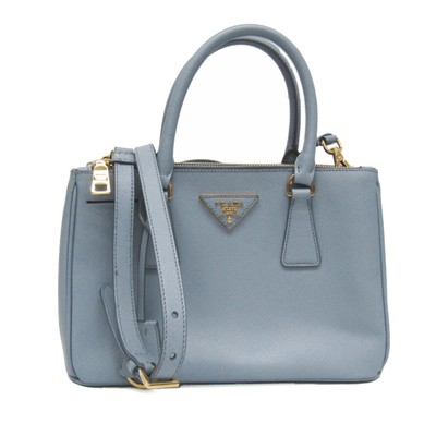Prada Galleria Blue Leather Shoulder Bag Authentic | eBay