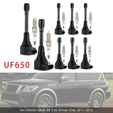 8X Ignition Coil & Spark Plug Kit UF650 Für Infiniti QX80 5.6L V8 2014-2019