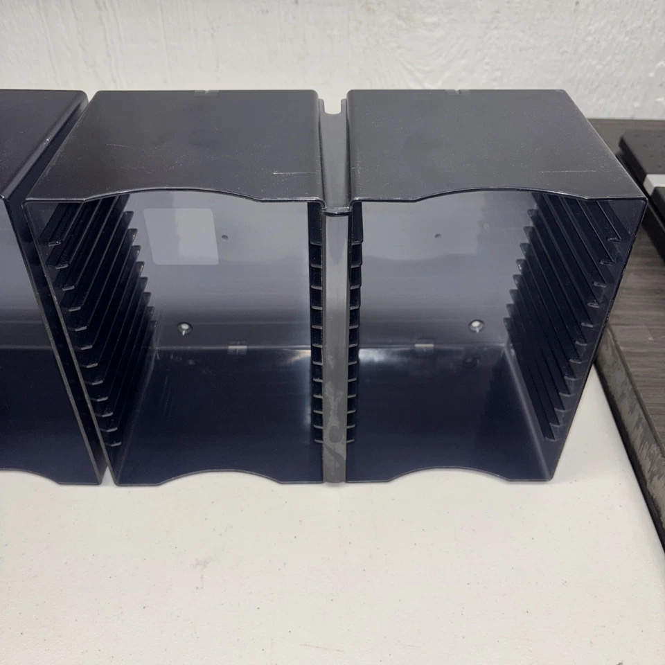 (2)Vtg Black Charcoal 30 CD DVD Storage Disc Wall Mountable Holder Rack Atlantic - Image 3 of 4