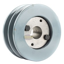 Cast Iron 4.5" Dual Groove Pulley Belt B Section 5L with 1" Sheave Bushing