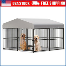 10x10x6FT Heavy Duty Dog Cage with Roof Large Outdoor Dog Kennel Safety Locks US